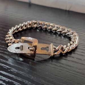 Avon Bracelet Belt Buckle Silver Tone Vintage 70 Adjustable Signed Women's Men's